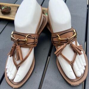 Gucci Horsebit Vintage Slingback Leather Sandal Flats EU 35.5 US5 1/2